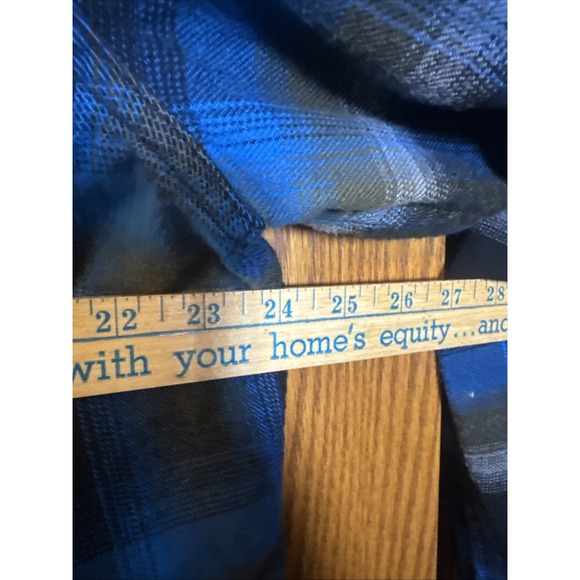 Legendary Whitetails Men's XL‎ Blue Black Plaid Flannel Shirt Corduroy Collar - Picture 3 of 5